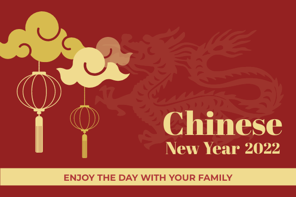 Greeting Card template: Simple New Year Greeting Card With Blessing (Created by InfoART's Greeting Card maker)
