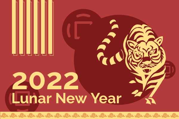 Greeting Card template: Tiger Illustrated Lunar New Year Greeting Card (Created by Visual Paradigm Online's Greeting Card maker)