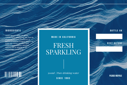 Editable labels template:Fresh Sparkling Water Label