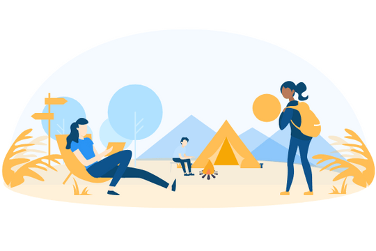 Sport Illustration template: Camping (Created by Visual Paradigm Online's Sport Illustration maker)