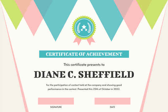 Certificates template: Simple Triangle Shapes Appreciation Certificate (Created by Visual Paradigm Online's Certificates maker)