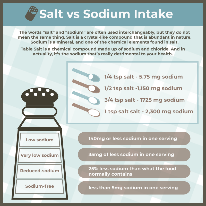 Infographic template: Salt vs Sodium Intake Infographic (Created by Visual Paradigm Online's Infographic maker)