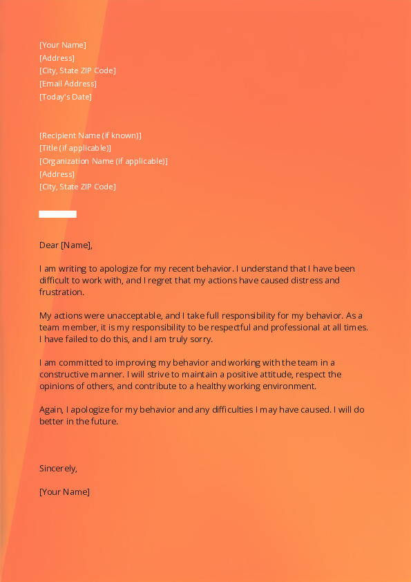 Business Apology Letter
