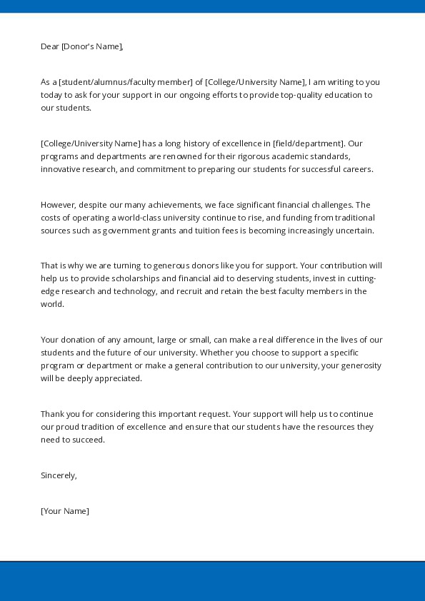 Free Word Template: College or university (including programs or 