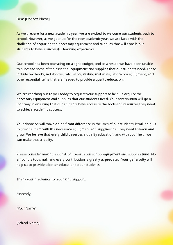 17 Free Donation Letter Templates for Schools