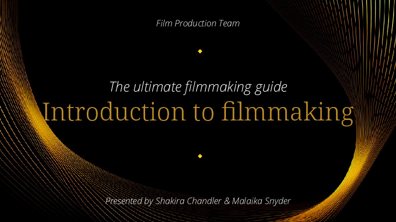 Introduction to filmmaking