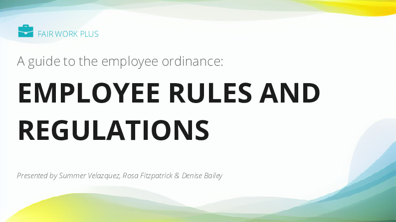 A guide to the employee ordinance