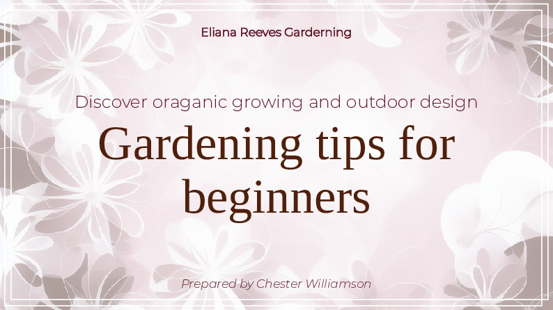 Gardening tips for beginners