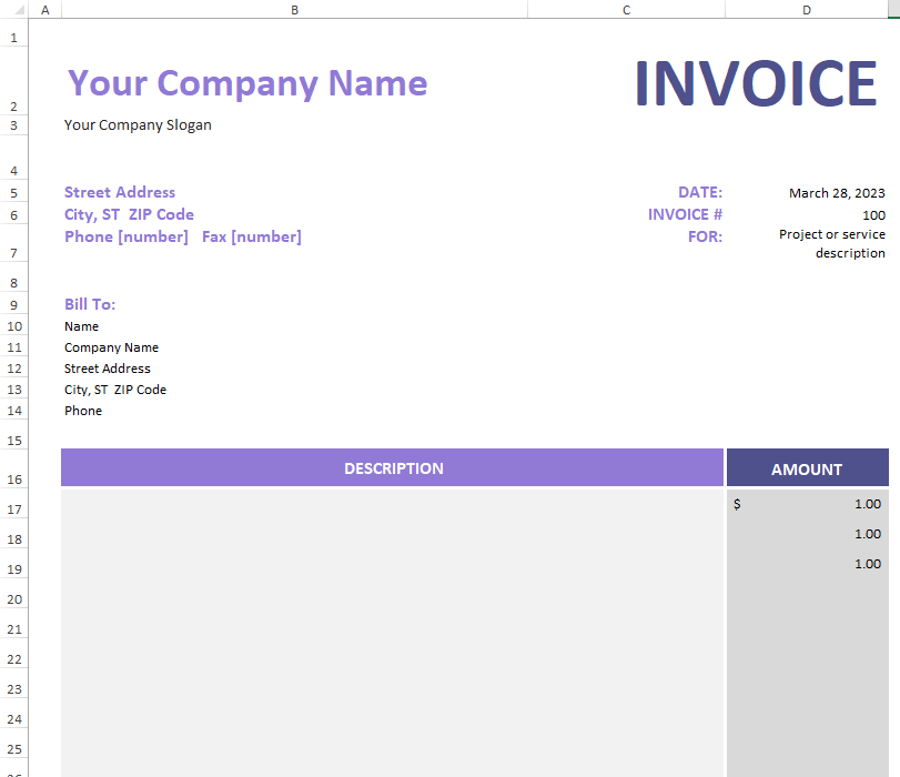 Invoice With Total