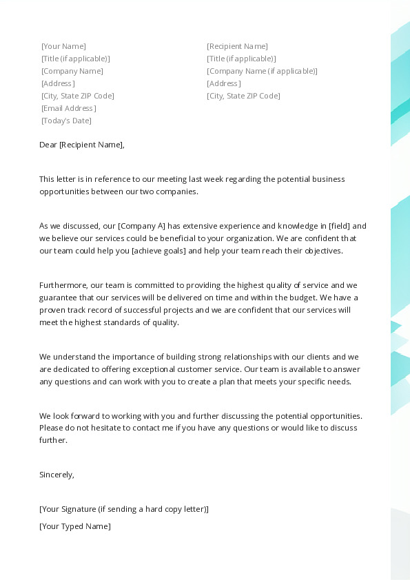 Business Letter Example For A Company   Business Letter 