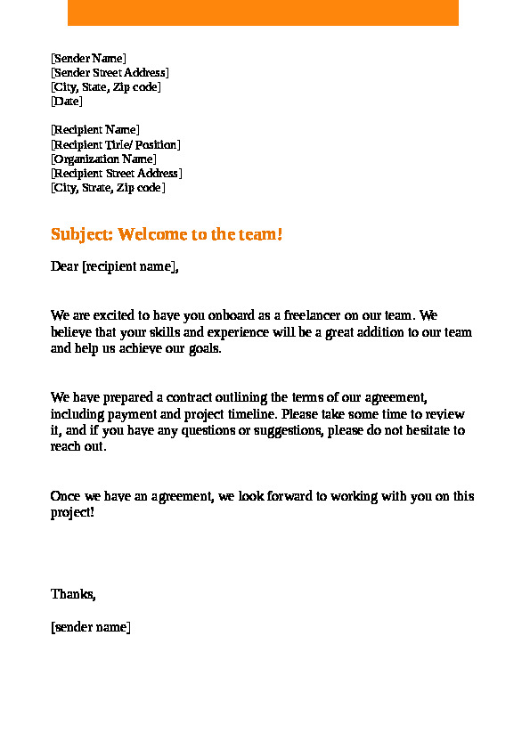 Free Word Template Business Partner Welcome Letter Template