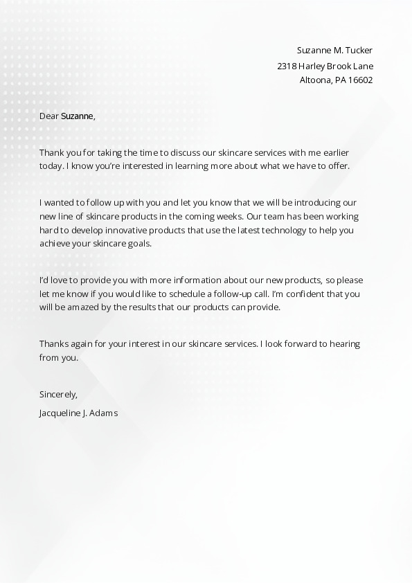 6+ Follow Up Letter Example