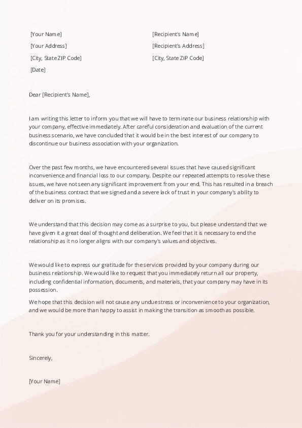 Ending Business Relationship Letter Scrumps Vrogue co
