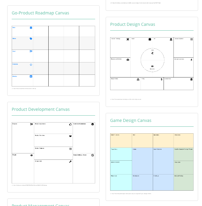 business model canvas example page
