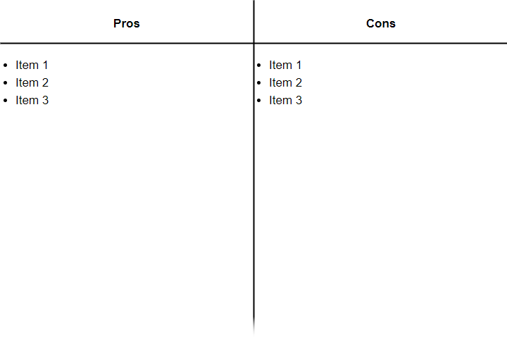 T Chart Pros-and-Cons Template