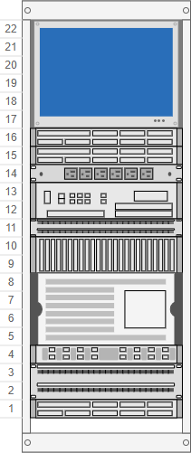 Rack diagram with monitor