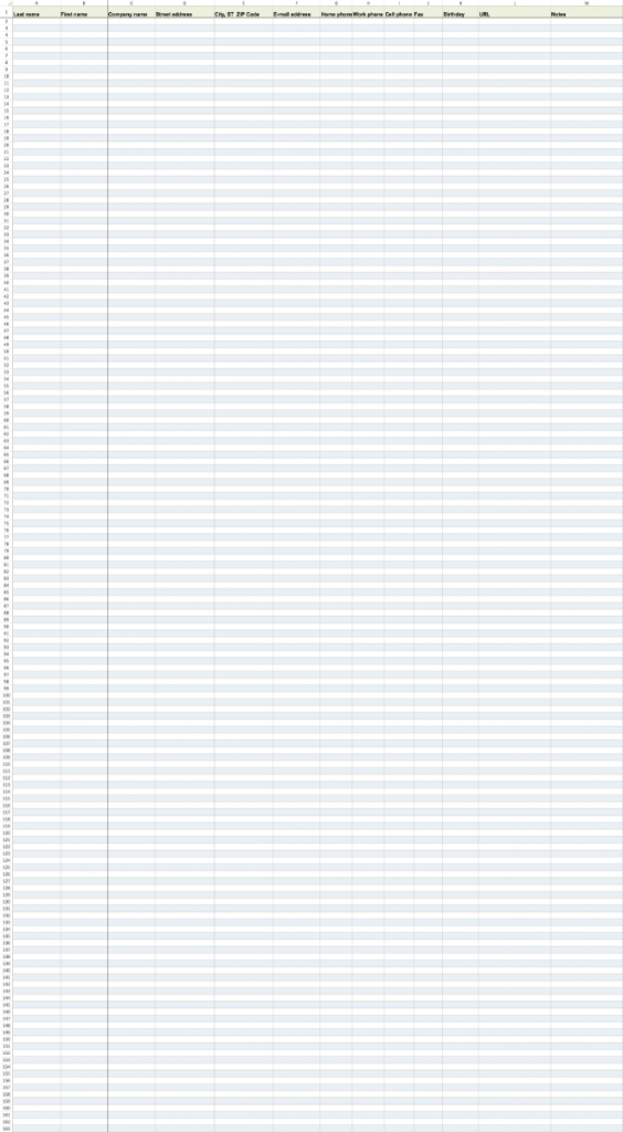Address List Excel Template Address list excel template