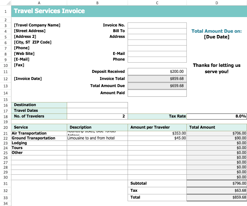 cost structure template