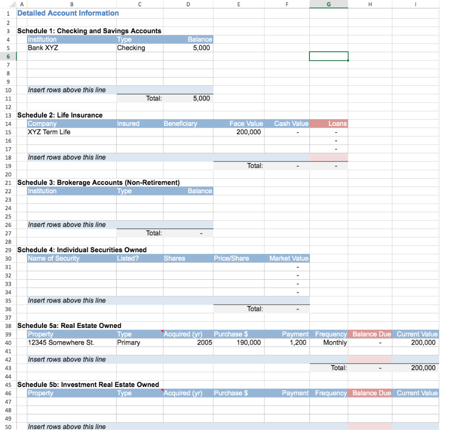 statement template for excel